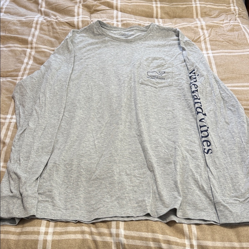 Vineyard Vines Light Gray Long Sleeve Tee